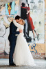 Prague wedding photography with wall paint graffiti
